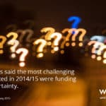49% of services said the most challenging issues they faced in 2014/15 were funding cuts and uncertainty.