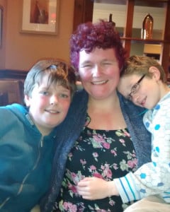 Survivor Claire Throssell with her two sons