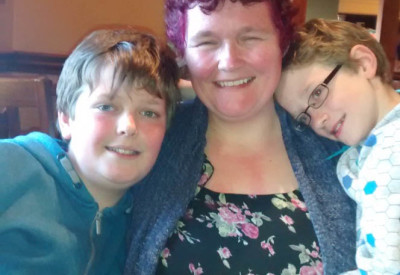 Survivor Claire Throssell with her two sons