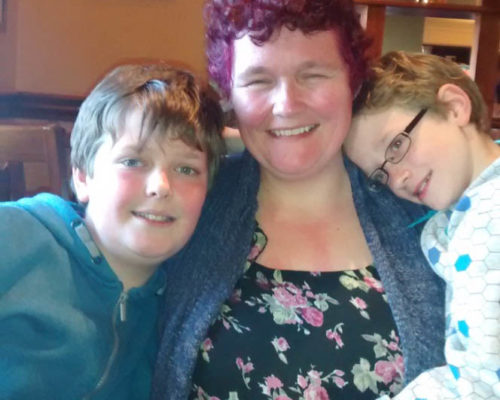 Survivor Claire Throssell with her two sons