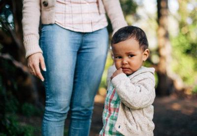 Woman with a young toddler