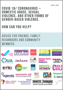 Covid 19/Coronavirus - Domestic Abuse, Sexual Violence, and Other Forms of Gender-Based Violence. Advice for Community Members