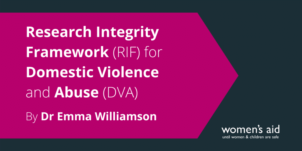 Research Integrity Framework (RIF) for Domestic Violence and Abuse (DVA)
