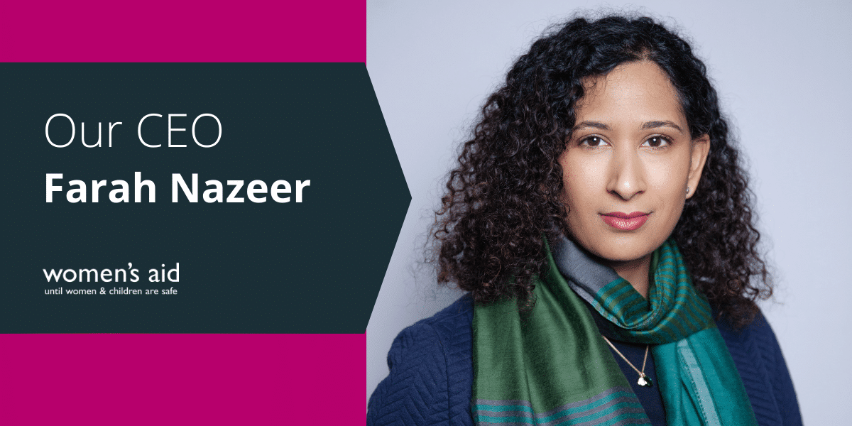 Our CEO Image of Farah Nazeer, CEO of Women's Aid