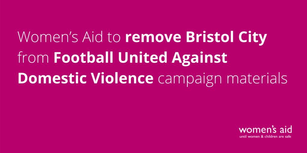 Women’s Aid to remove Bristol City from Football United Against Domestic Violence campaign materials
