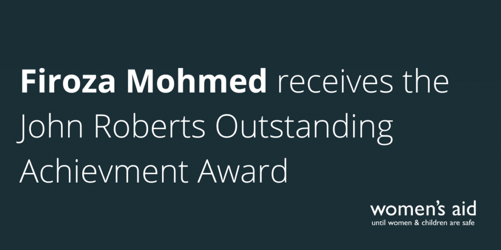 Firoza Mohmed receives the John Roberts Outstanding Achievment Award