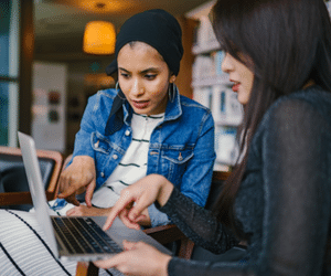 Women working at computer