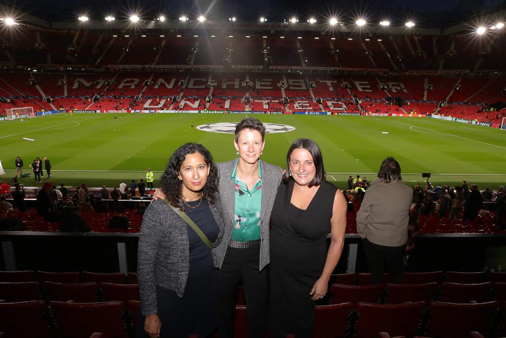 Manchester United - Farah Nazeer (Women's Aid), Ellie Norman (Man U) Teresa Parker (Women's Aid)