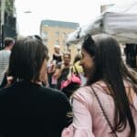 Two women in market