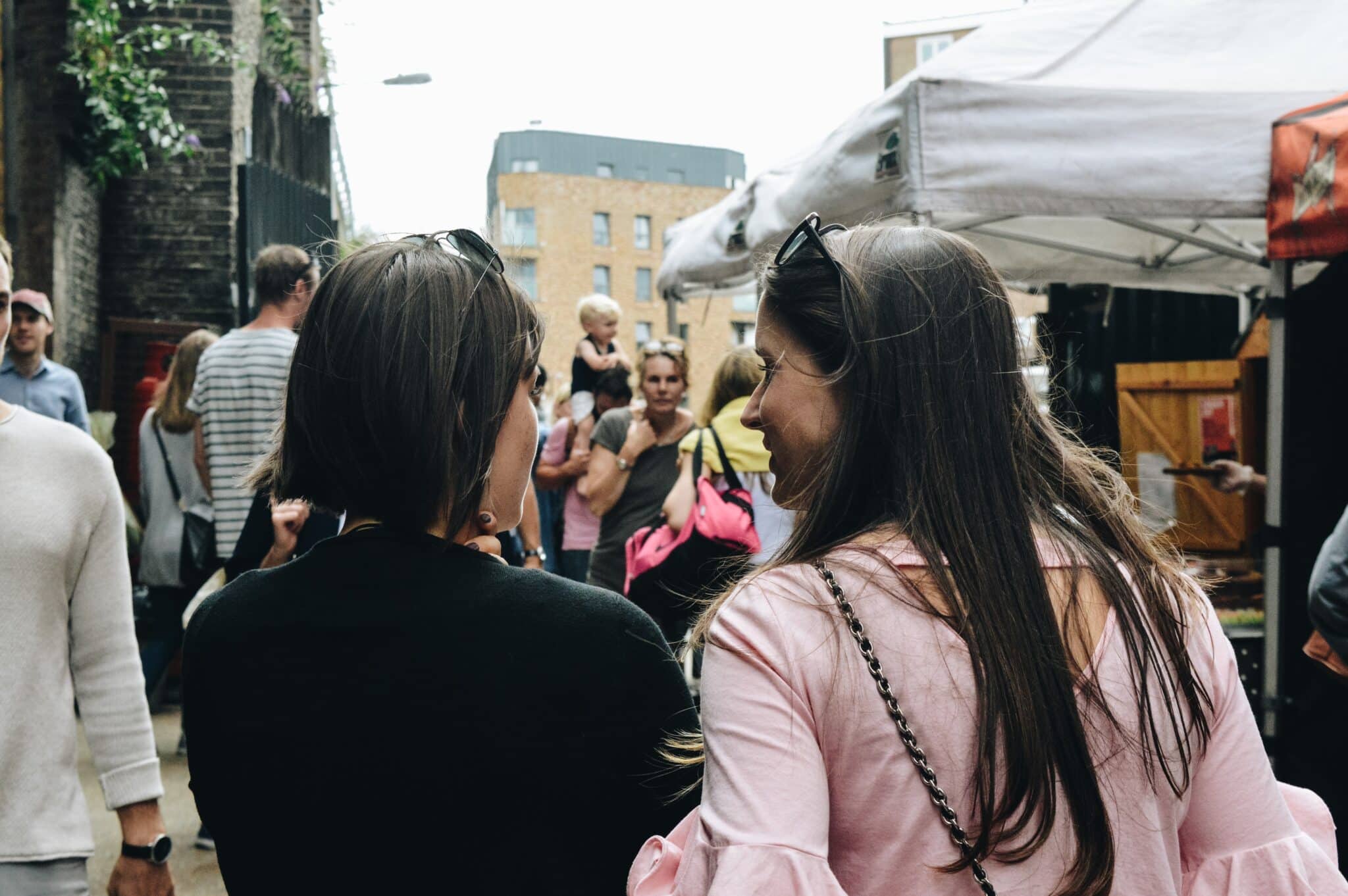 Two women in market