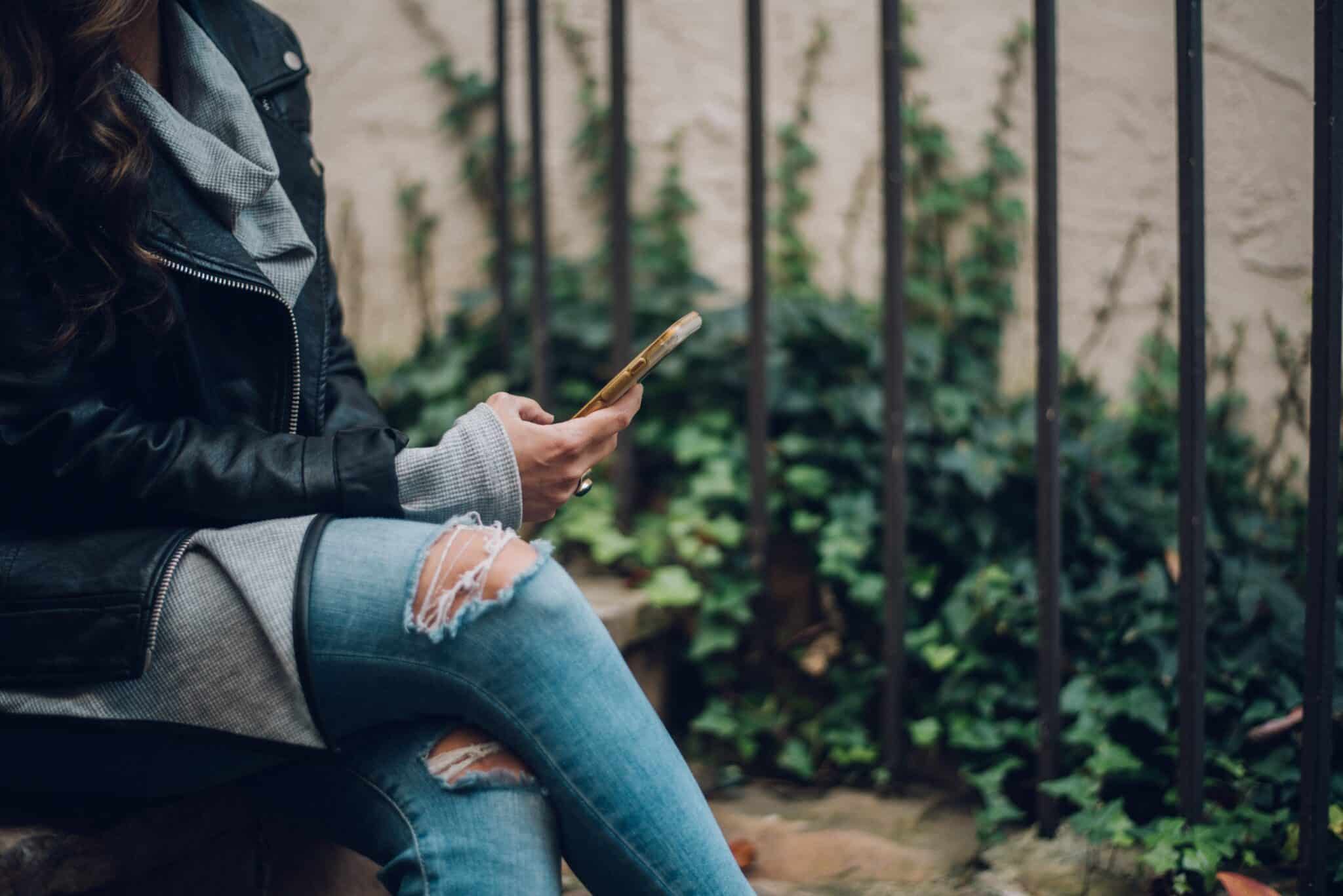 Woman holding phone