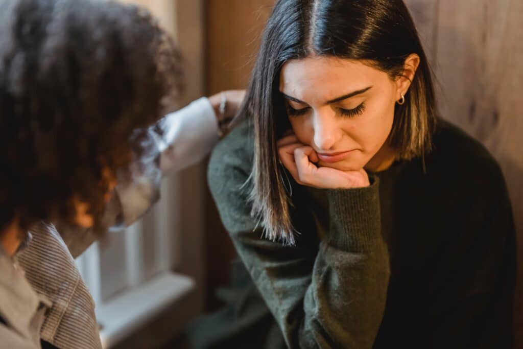Friend offering support