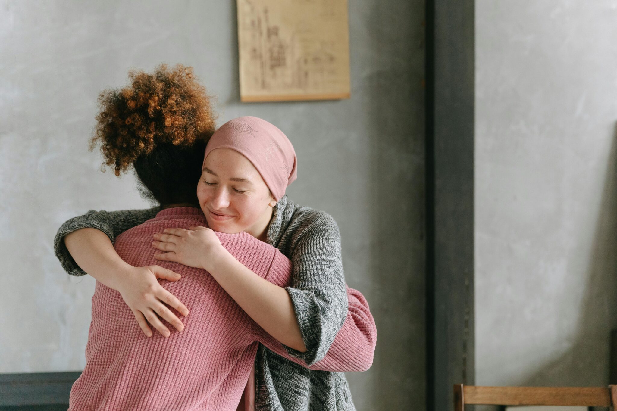 Friends hugging
